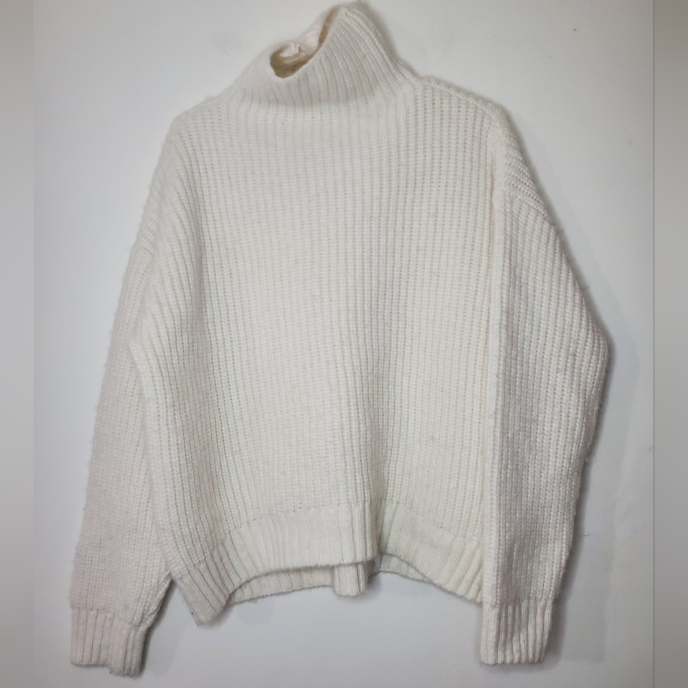 Anine Bing Oversized Alpaca Wool Chunky Knit Turtleneck Size Extra Small Ivory